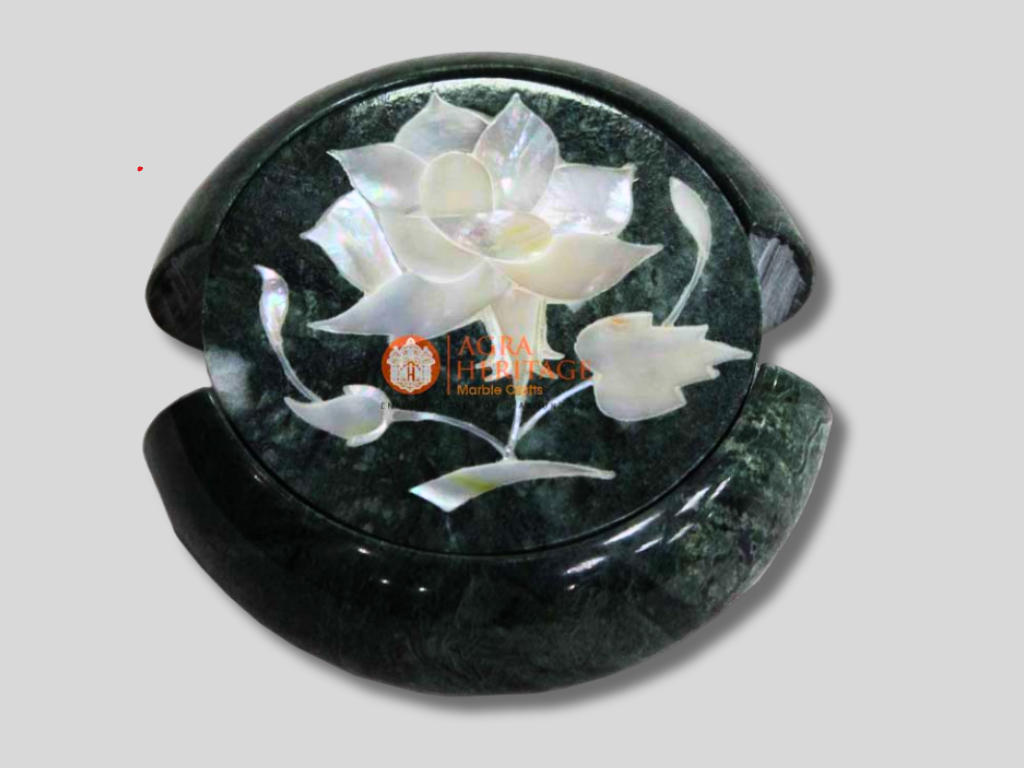 Black Marble Mather of Pearls Coaster Set